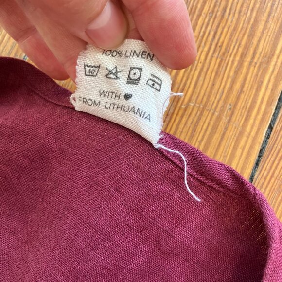 Linen Wrap Maxi Dress | Eggplant Color | Size M - Picture 8 of 10